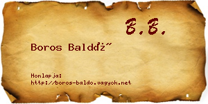 Boros Baldó névjegykártya